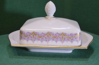 Масленка фарфоровая "Модерн". Фарфор Веймар. Weimar. ГДР. Германия.