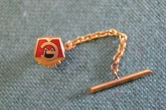 Знак значок петличный заколка. Машиноэкспорт. Тяжелый металл. Горячая эмаль. СССР.