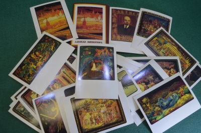 Открытки "Лаковая миниатюра". Набор, 24 штуки. СССР, 1980 год. #2