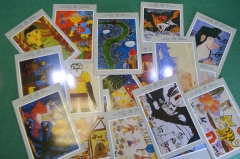 Открытки "Детские рисунки. Герой моей любимой книжки". СССР, 1979 год.