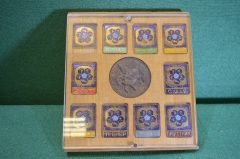 Знаки и медаль "Современное пятиборье. Чемпионат мира, Москва, 1974.". Комплект. Спорт. СССР.