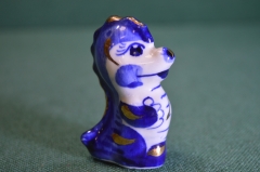 Статуэтка, фигурка фарфоровая "Дракон, дракончик". Миниатюра. Фарфор, Гжель.