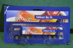 Модель, игрушка. Пивной грузовик фура. Реклама пива Schlosser. Блистер. Китай Германия.