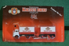 Модель, игрушка. Пивной грузовик, фура с прицепом Реклама пива Kauzen Brau. Блистер. Китай Германия.