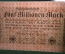 Бона, банкнота 5000000 марок 1923 год. Пять миллионов. Рейхсбанкнота. Веймар, Германия.
