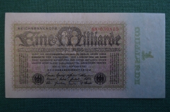 Бона, банкнота 1000000000 марок 1923 год. Один миллиард. Рейхсбанкнота. Веймар, Германия.