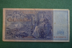Бона, банкнота 100 марок 1910 год. Сто. Рейхсбанкнота. Германская империя, Германия. #1