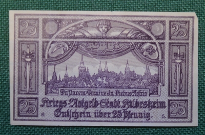 Нотгельд, бона 25 пфеннигов 1920 год. Город Rudesheim, Рюдесхайм. Герб. Веймар, Германия.