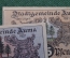 Нотгельд, бона 25, 50 пфеннигов 1921 год (2 штуки). Город Auma, Аума. Гном с грибами. Германия.