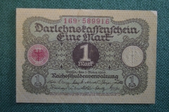 Бона, банкнота 1 марка 1920 год. Веймар, Веймарская Республика. Германия.