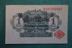  Бона, банкнота 1 марка 1914 год. Германская Империя. Германия.