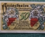 Нотгельд, бона 50 пфеннигов 1921 год. Город Munden, Мюнден. Памятный камень. Веймар, Германия. 