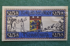 Нотгельд, бона 25 пфеннигов 1920 год, город Flensburg, Фленсбург. Шлезвиг-Гольштейн. Германия.