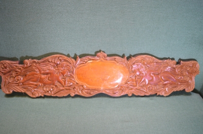 Панно деревянное большое. Женщины с крыльями, вид на город, корабль. Дерево. 