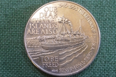Монета 2 фунта 1995 года. 50 лет возвращению Нормандских островов. Alderney, Олдерни. Елизавета II.