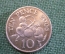 Монета 10 пенсов 2006 года. Ten pence. Помидоры, ягоды. Гернси, Guernsey. Елизавета II.
