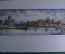 Рисунок "Москва. Панорама Кремля. Храм Христа Спасителя". Акварель, бумага. 