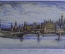 Рисунок "Москва. Панорама Кремля. Храм Христа Спасителя". Акварель, бумага. 