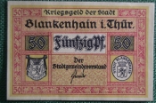 Бона, банкнота, Нотгельд 50 пфеннигов без даты Blankenhain in Thüringen, Германия